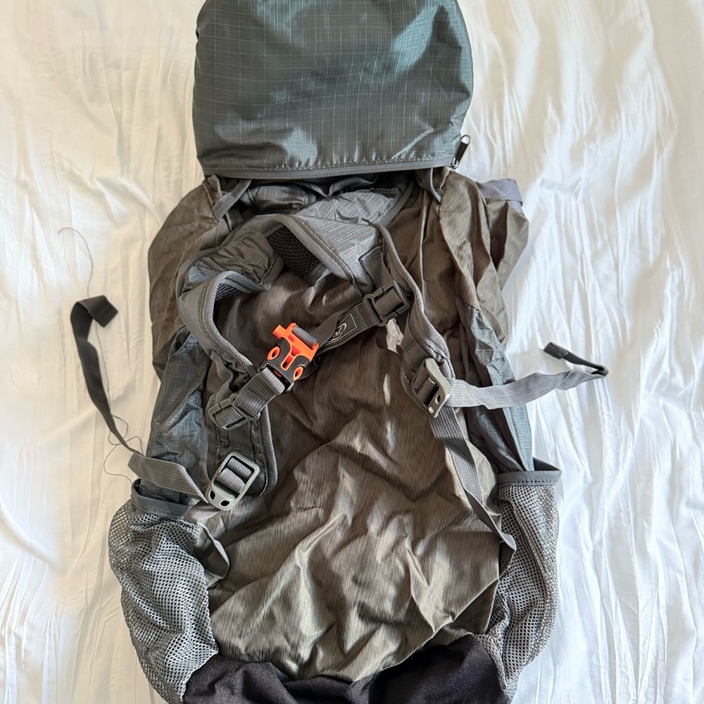 Gray and Black Hiking Backpack